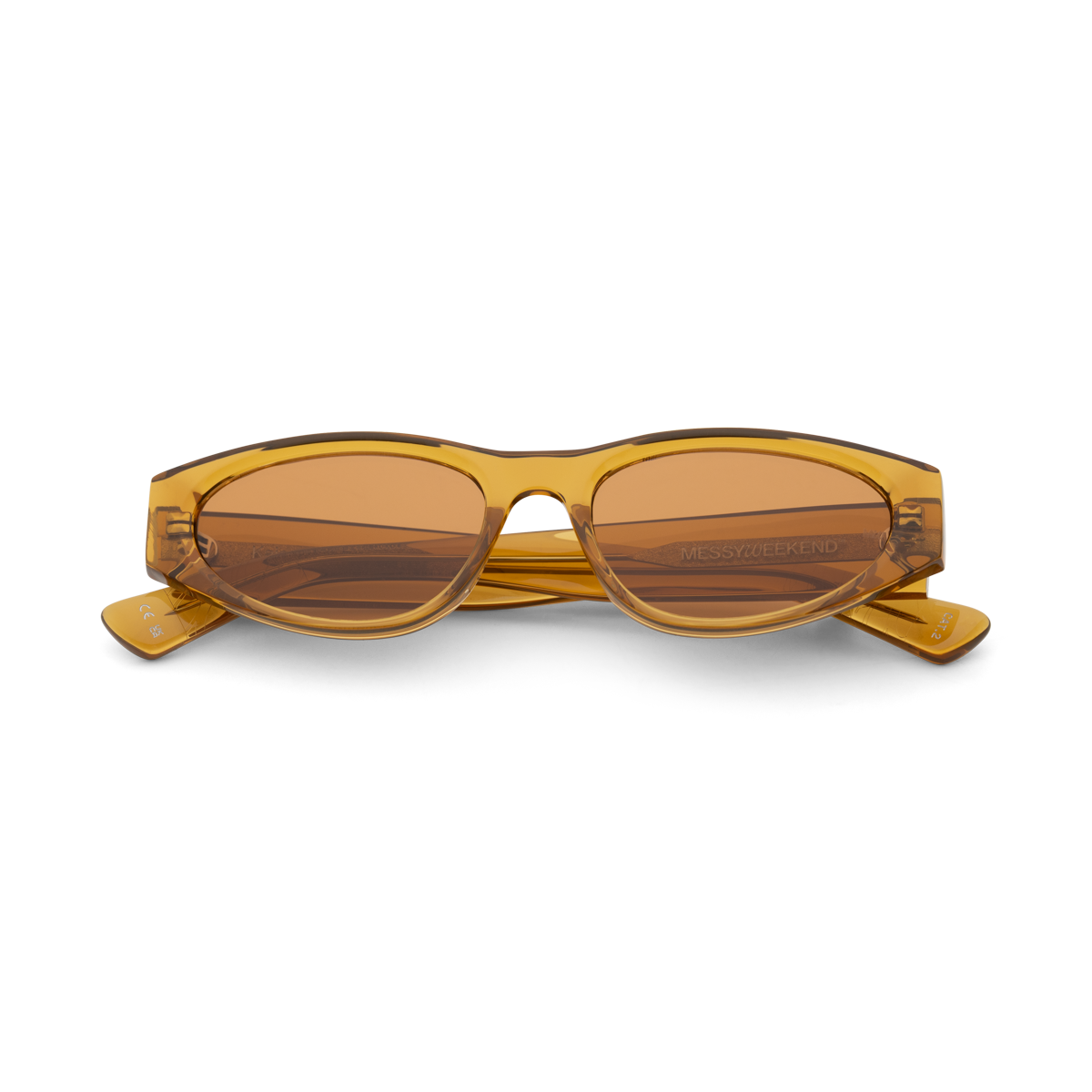 KAIO Rich Orange Spice Compact Oval Acetate Sunglasses Messy Weekend