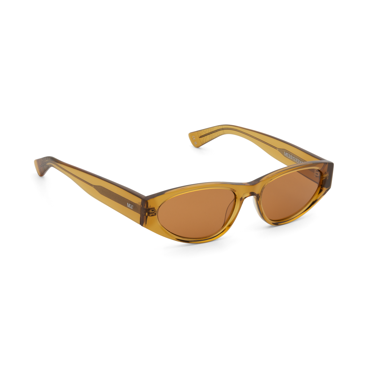 KAIO Rich Orange Spice Compact Oval Acetate Sunglasses Messy Weekend