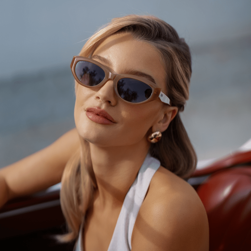 LORETTA Women's Cat - Eye Sunglasses Retro Thick Frame Toffee Brown by WMP Eyewear - PUNCH Watch & Eyewear - WMP Eyewear