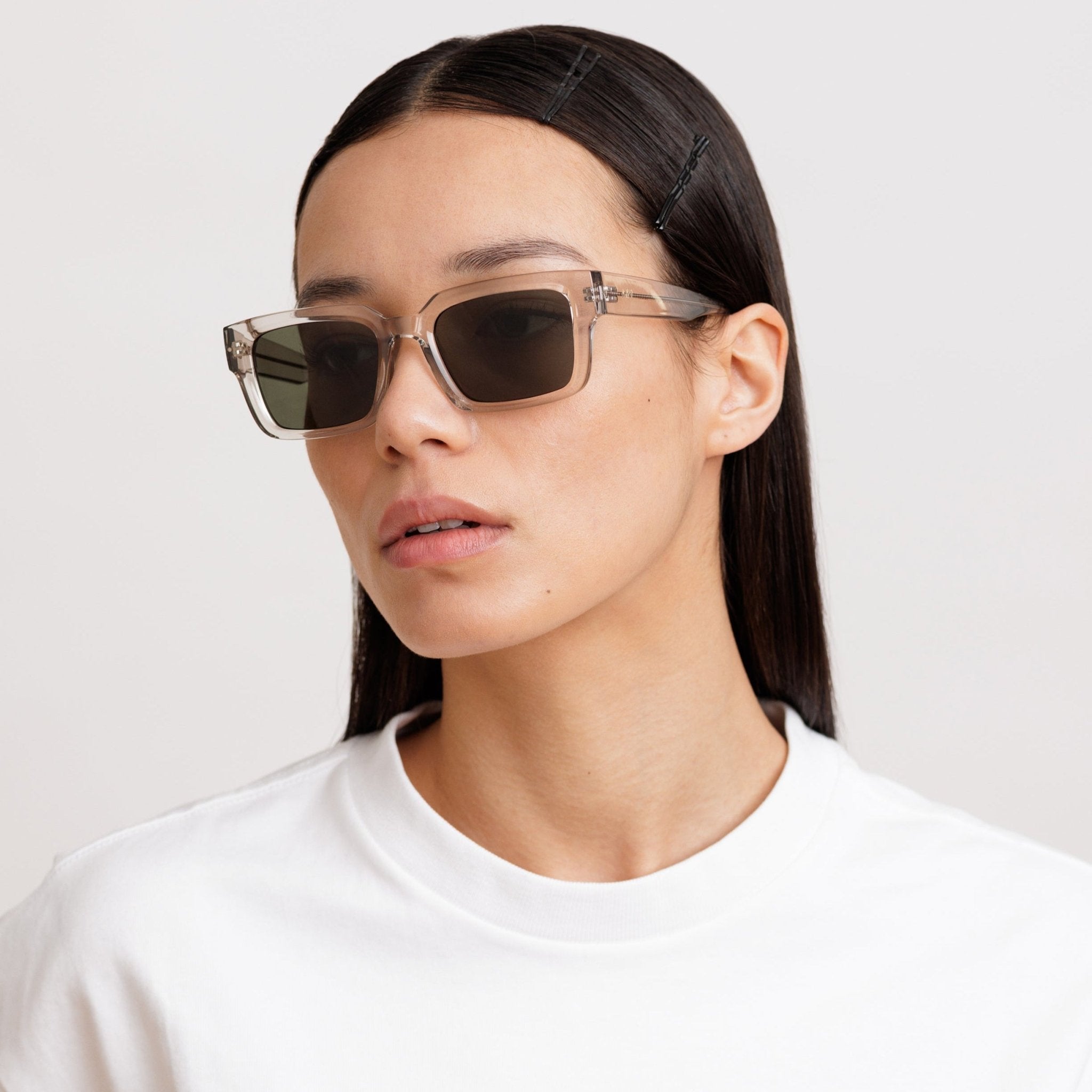 LOUIE Essential Rectangular Crystal Green Sunglasses by Messy Weekend - PUNCH Watch & Eyewear - MESSY WEEKEND