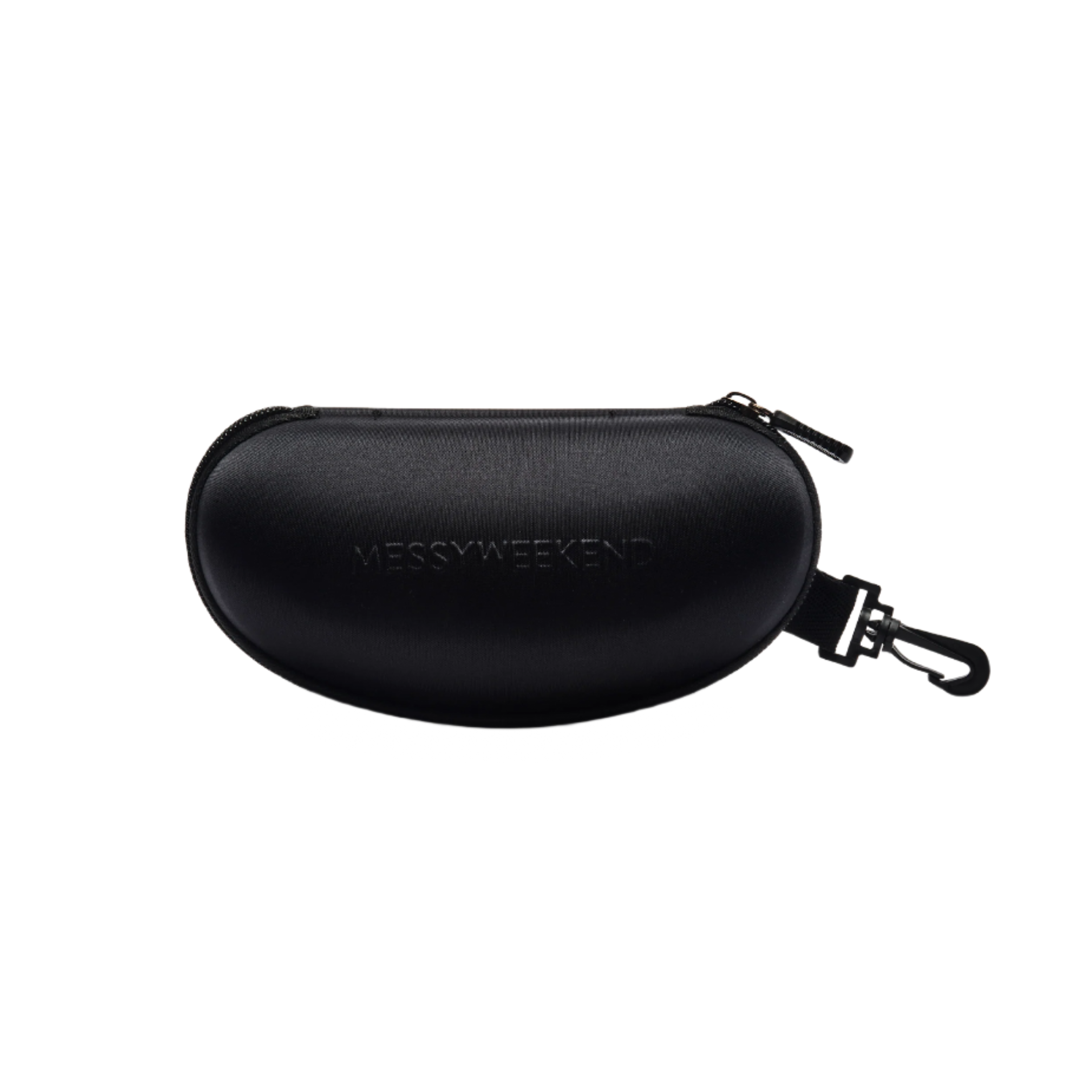MESSY WEEKEND Black Hard Sunglasses Case - Punch Watch Design 