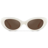 MARILYN Women's Rounded Cat-Eye Sunglasses in Pearl White by WMP Eyewear