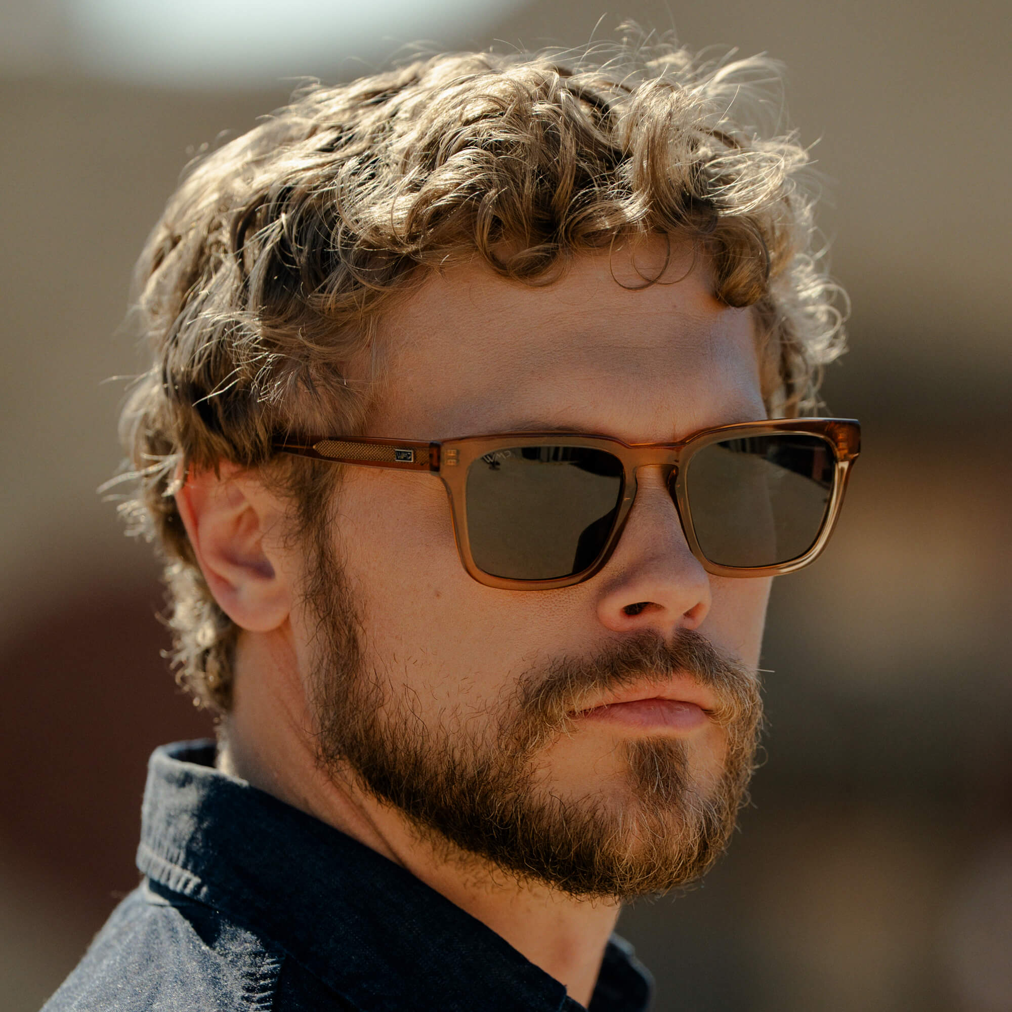 MAVERICK Men's Square Sunglasses in Crystal Brown by WMP Eyewear - PUNCH Watch & Eyewear - WMP Eyewear