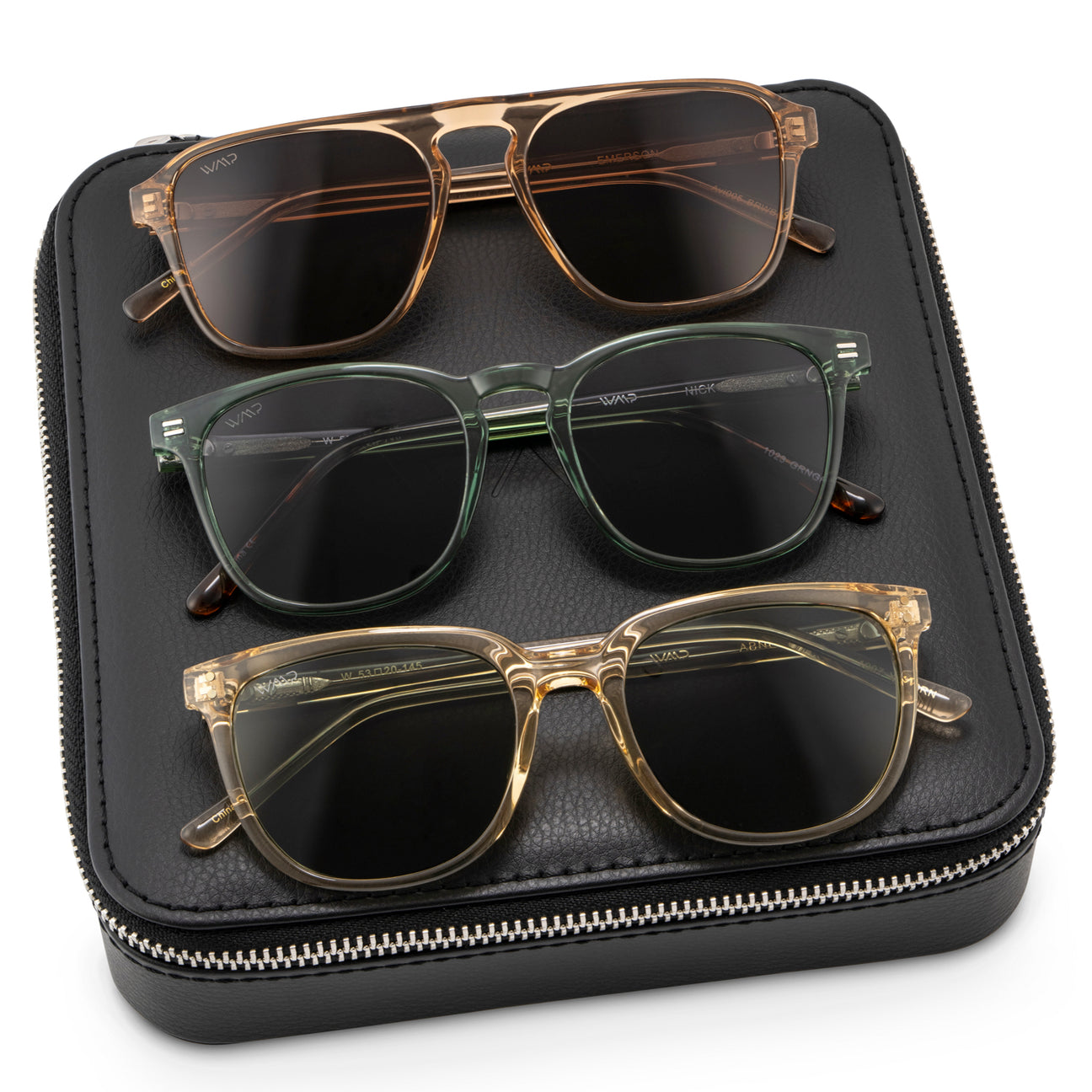 Crystal Frames Sunglasses Bundle by WMP Eyewear - Punch Watch Design 