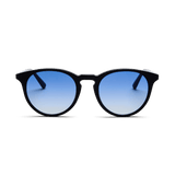 Messy Weekend New Depp Round Sunglasses - Black / Blue Lens