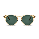 Messy Weekend Depp Small Round Sunglasses - Champagne / Green Lens