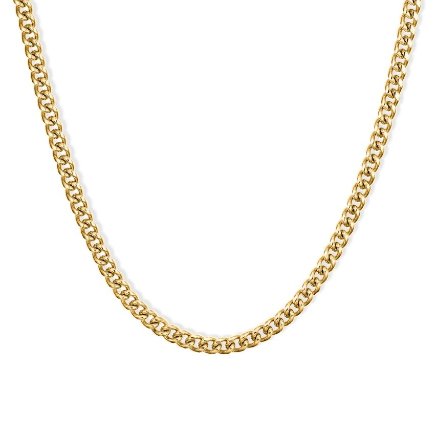 LINCOLN Men's Gold Cuban Necklace by Wear Me Pro - Punch Watch Design 