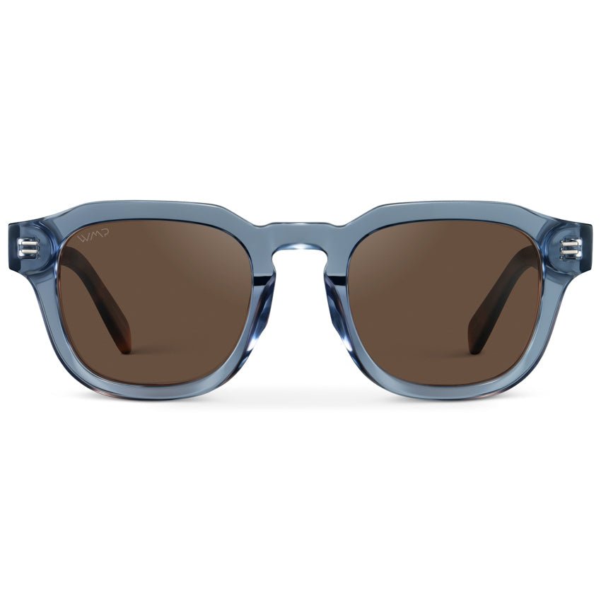 NELSON Retro Thick Framed Polarized Men's Sunglasses in Denim Blue by WMP Eyewear - PUNCH Watch & Eyewear - WMP Eyewear