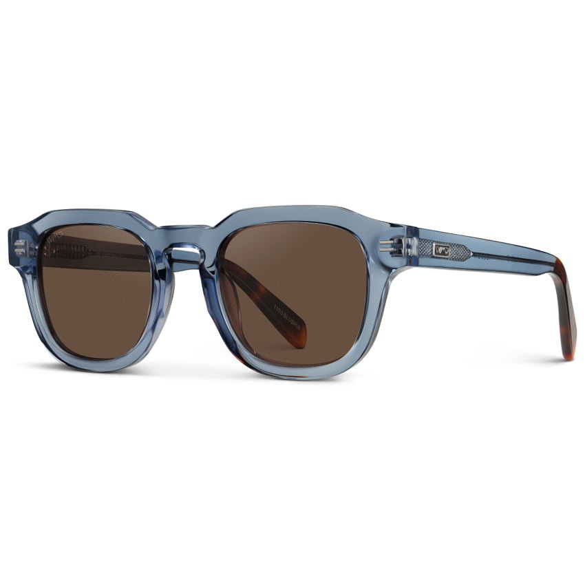 NELSON Retro Thick Framed Polarized Men's Sunglasses in Denim Blue by WMP Eyewear - PUNCH Watch & Eyewear - WMP Eyewear