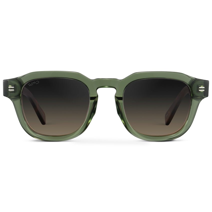 NELSON Green Retro Square Polarised Sunglasses l WMP Eyewear