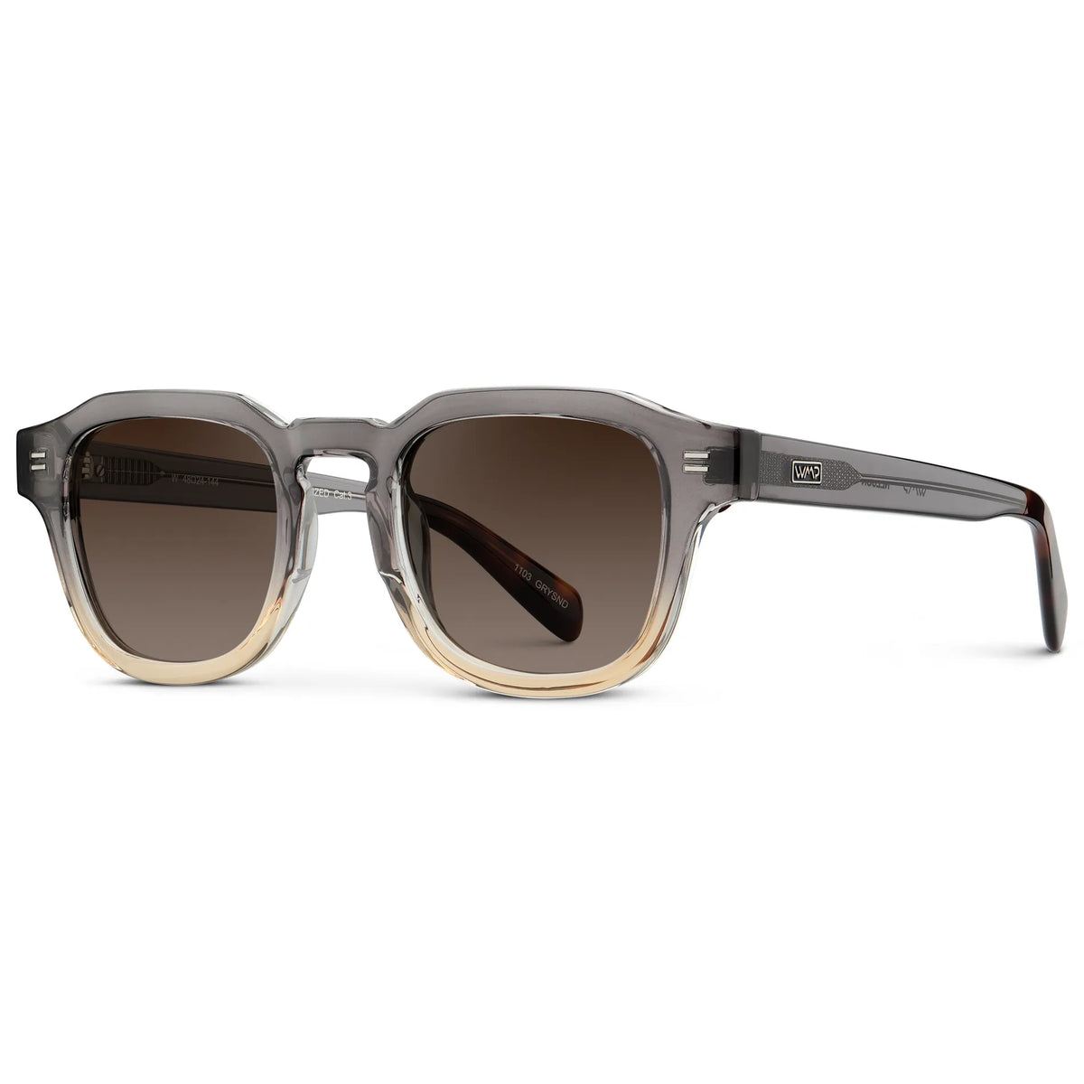 NELSON Retro Thick Framed Polarised Men's Sunglasses in Grey WMP Eyewear