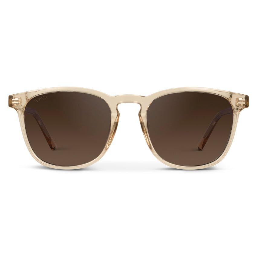 NICK Polarized Men's l Women's Sunglasses in Crystal Sand Brown by WMP Eyewear - Punch Watch Design 