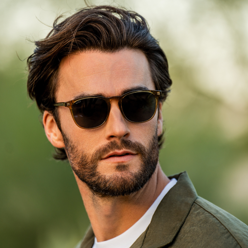 NICK Polarized Men's l Women's Sunglasses in Crystal Verde by WMP Eyewear - Punch Watch Design 