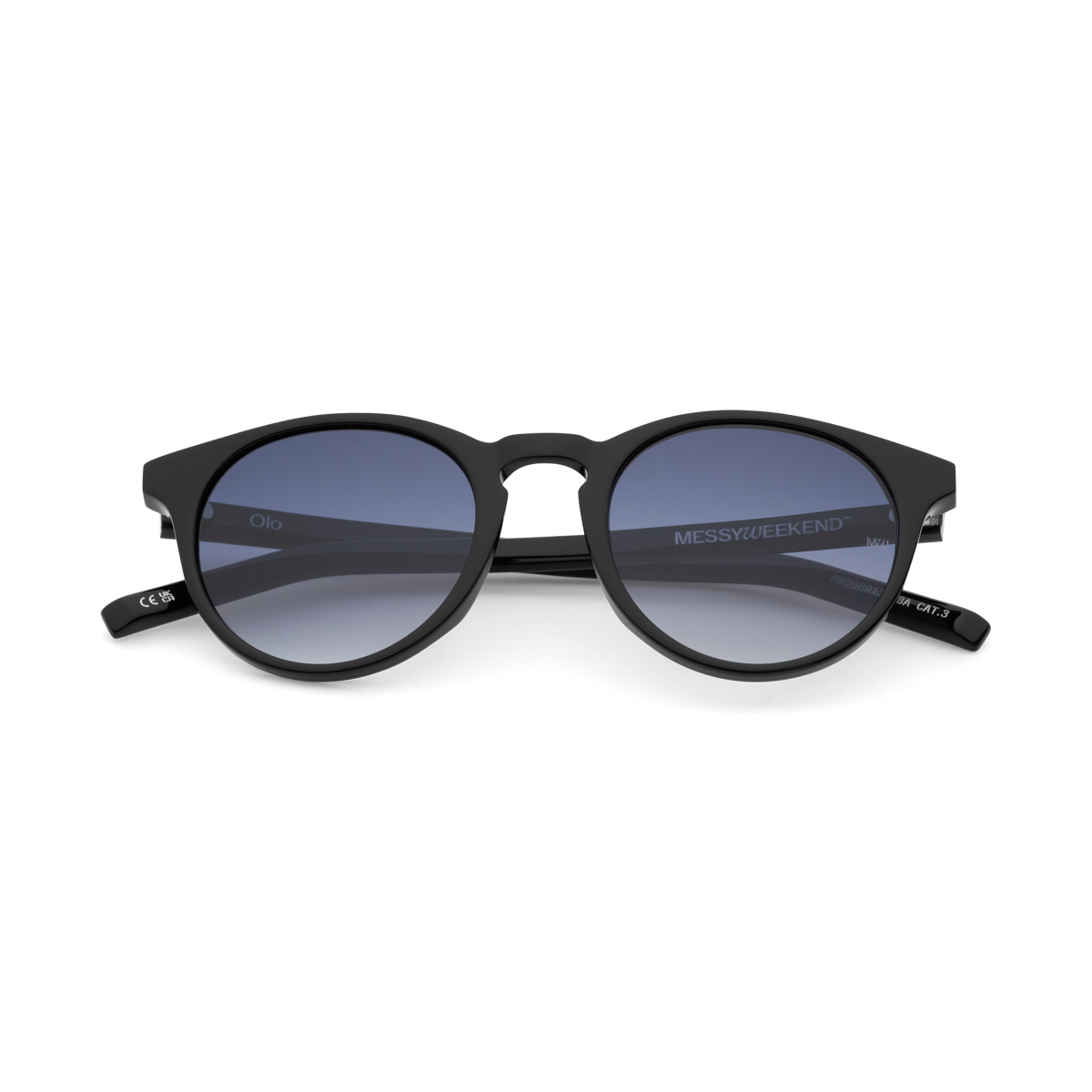 OLO Black Classic Round Acetate Sunglasses fmr Depp by Messy Weekend