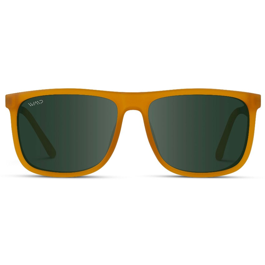 JACOB Rectangular Classic Men's Sunglasses in Sunset Orange by WMP Eyewear - Punch Watch Design 