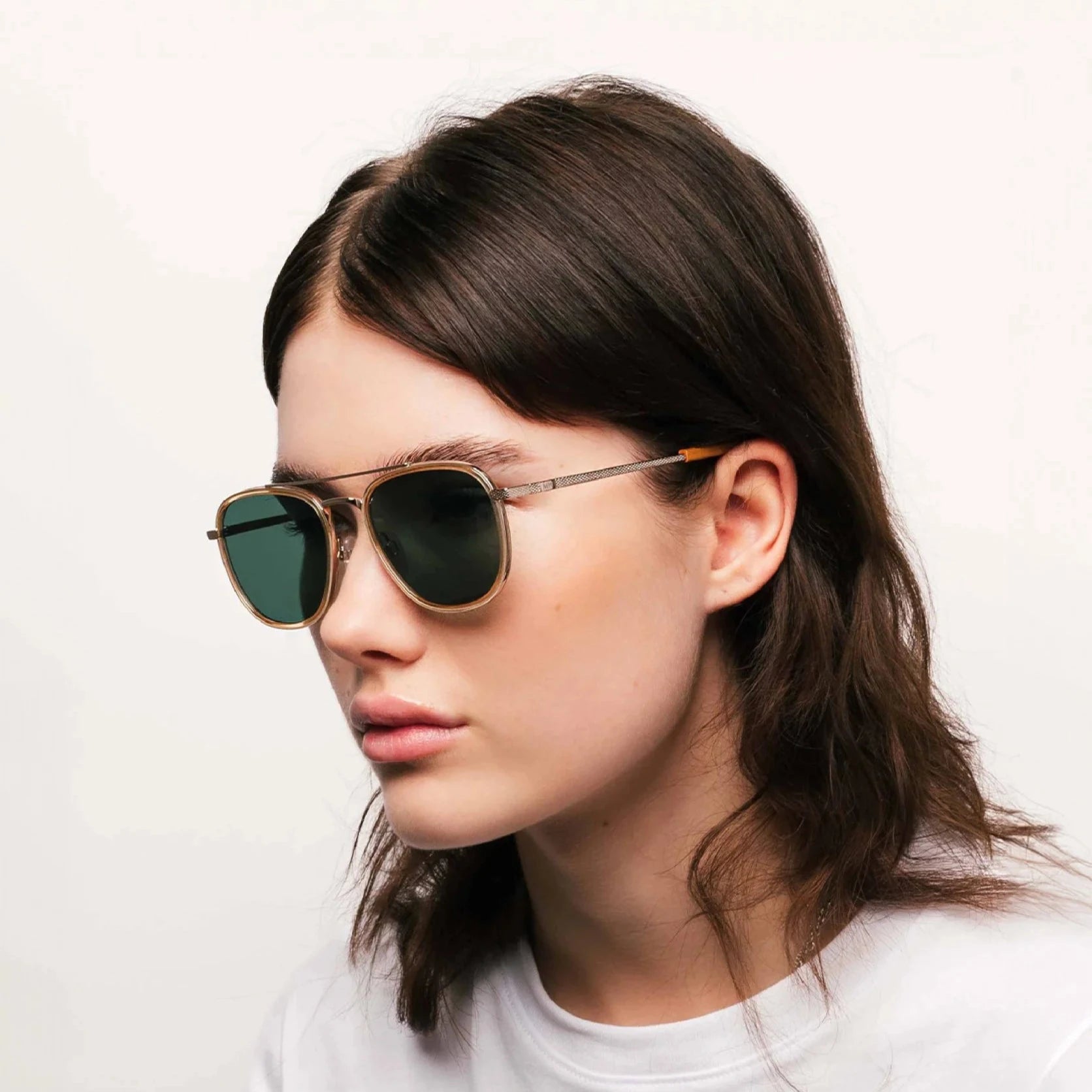 QUENTIN Champagne Sunglasses Green by Messy Weekend - PUNCH Watch & Eyewear - MESSY WEEKEND