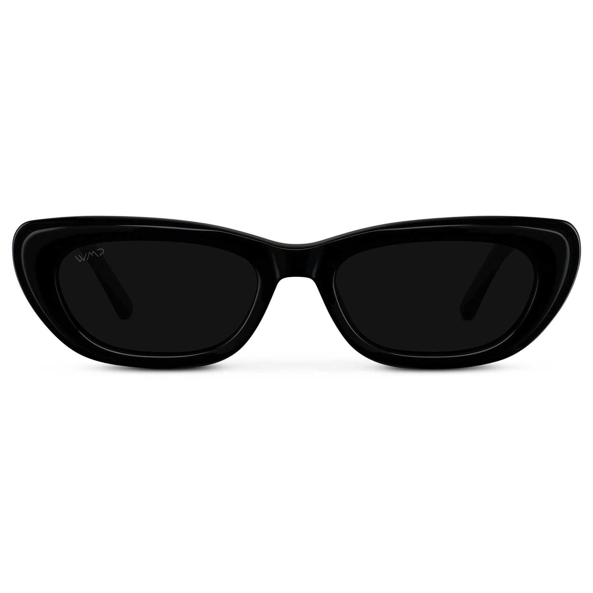 QUINN Women's Narrow Cat - Eye Sunglasses in Triple Black by WMP Eyewear - PUNCH Watch & Eyewear - WMP Eyewear