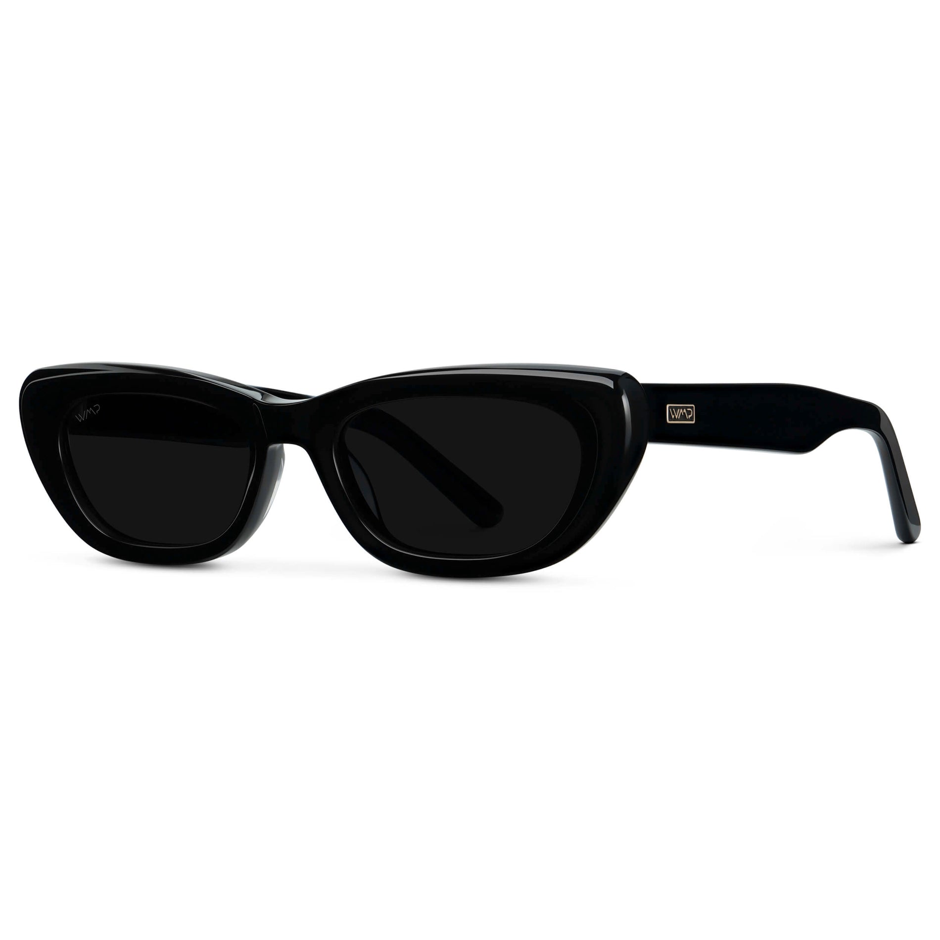 QUINN Women's Narrow Cat - Eye Sunglasses in Triple Black by WMP Eyewear - PUNCH Watch & Eyewear - WMP Eyewear