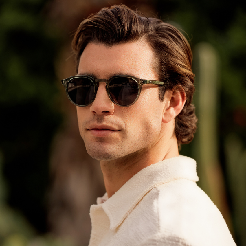 RALPH Rounded Polarized Men's Sunglasses in Crystal Agave by WMP Eyewear - Punch Watch Design 