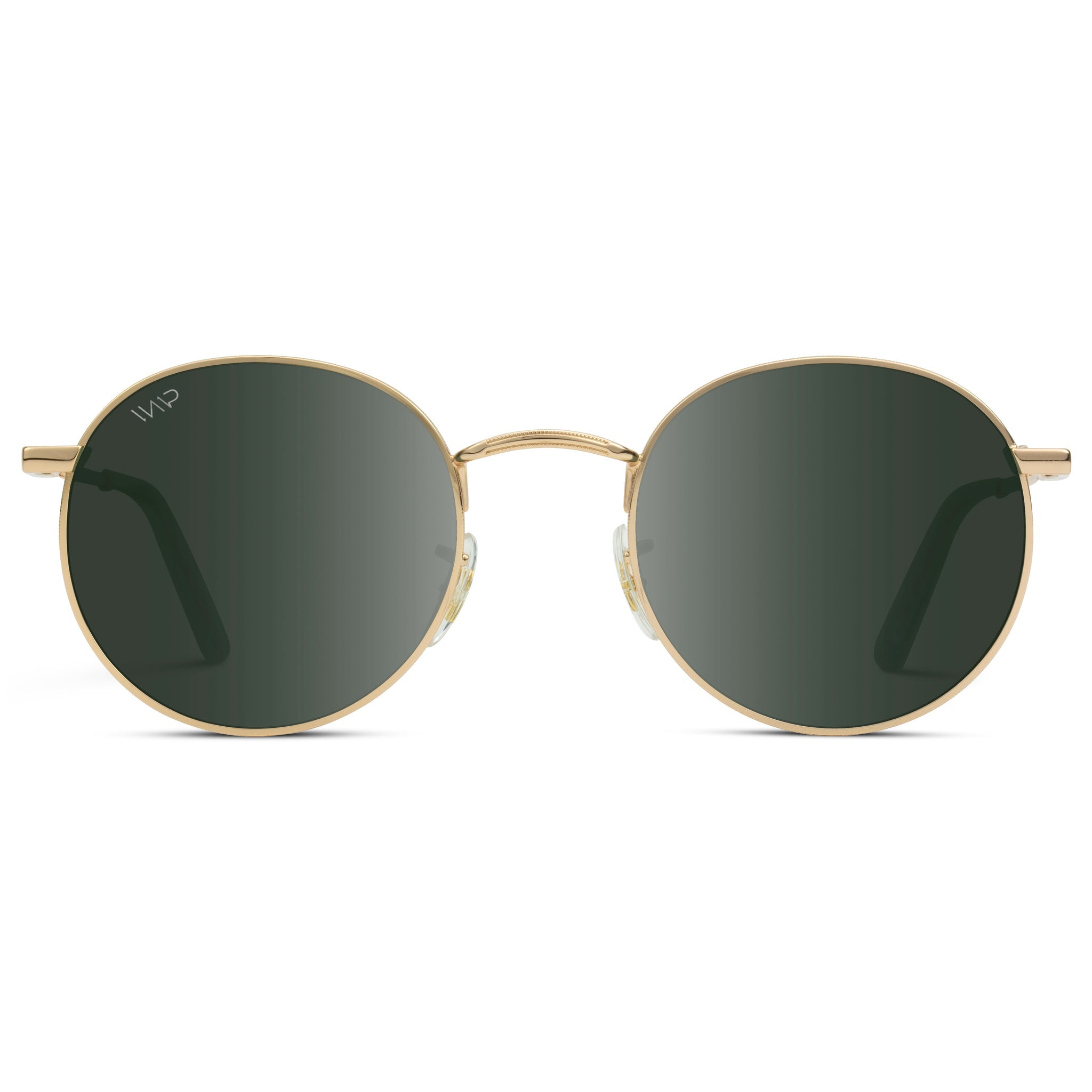 NEVADA Unisex Vintage Retro Sunglasses in Gold, Smoke Green Lens by WMP Eyewear
