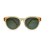 Messy Weekend Rita Oversized Round Sunglasses - Champagne / Green Lens