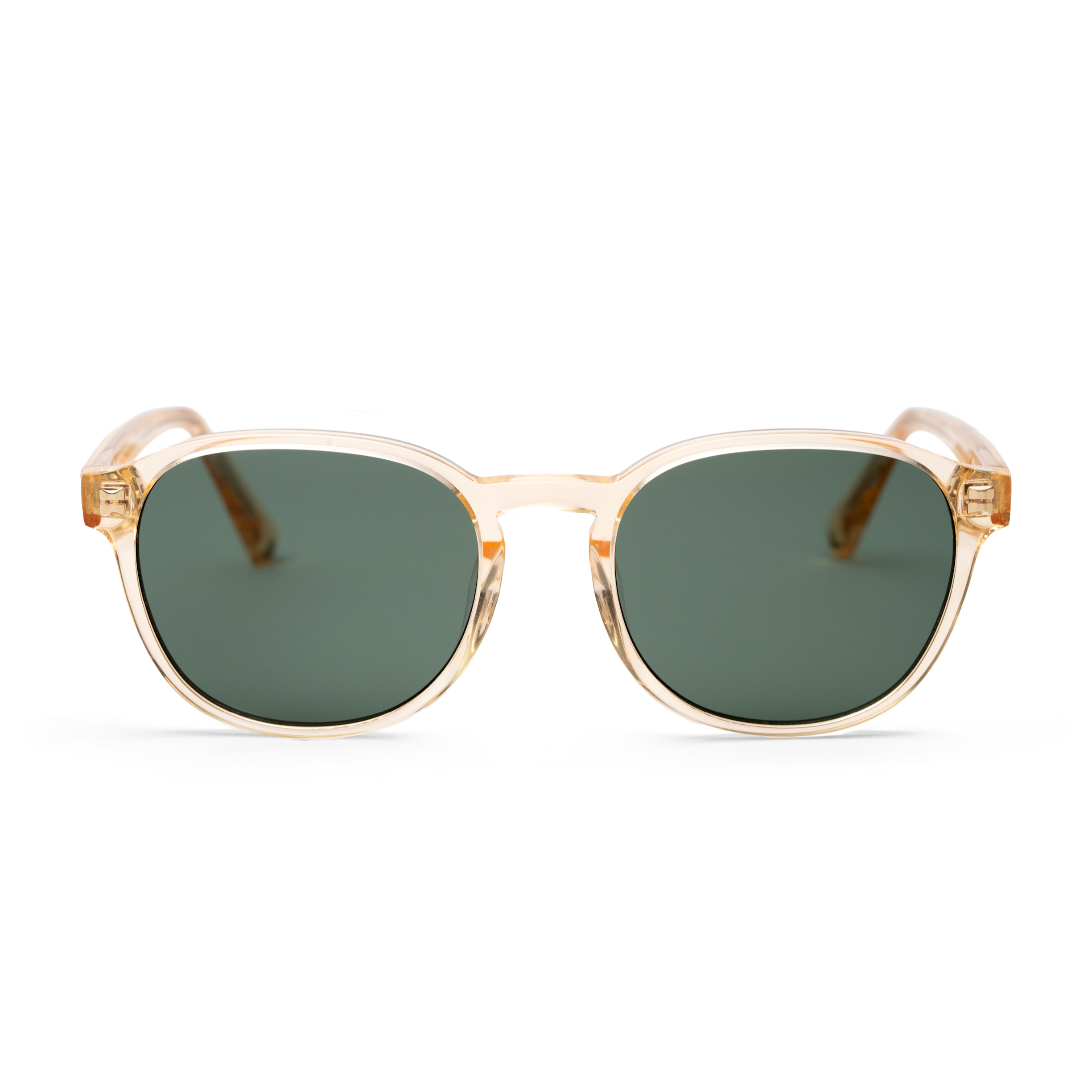 Sunglasses with yellow frame and green lenses by Messy Weekend