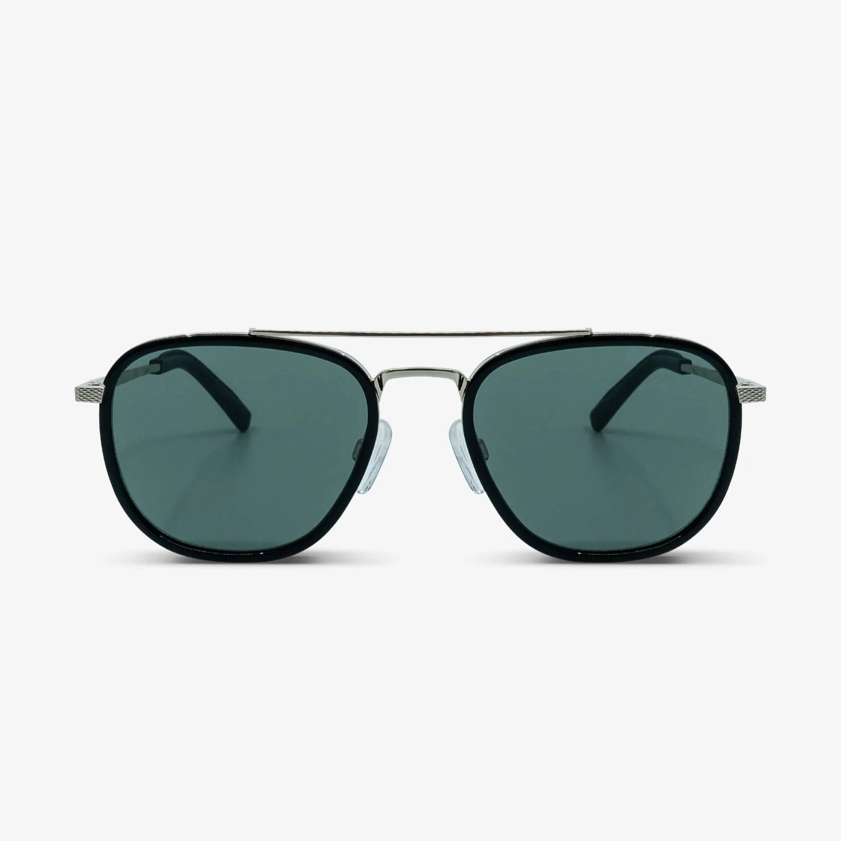 QUENTIN Silver Green Sunglasses by Messy Weekend - Punch Watch Design 