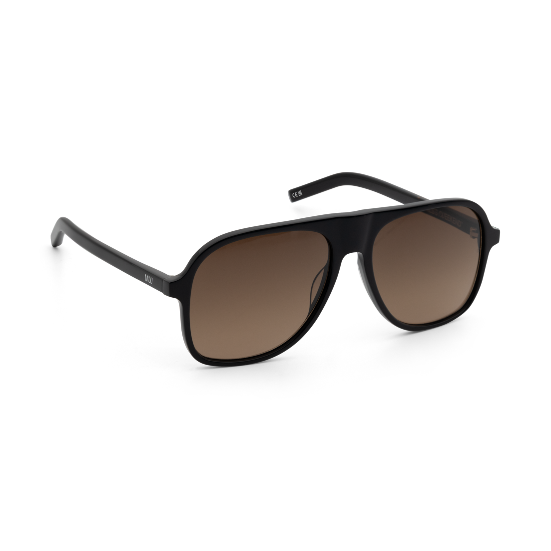 SUMI Black Oversized Aviator Acetate Sunglasses by Messy Weekend