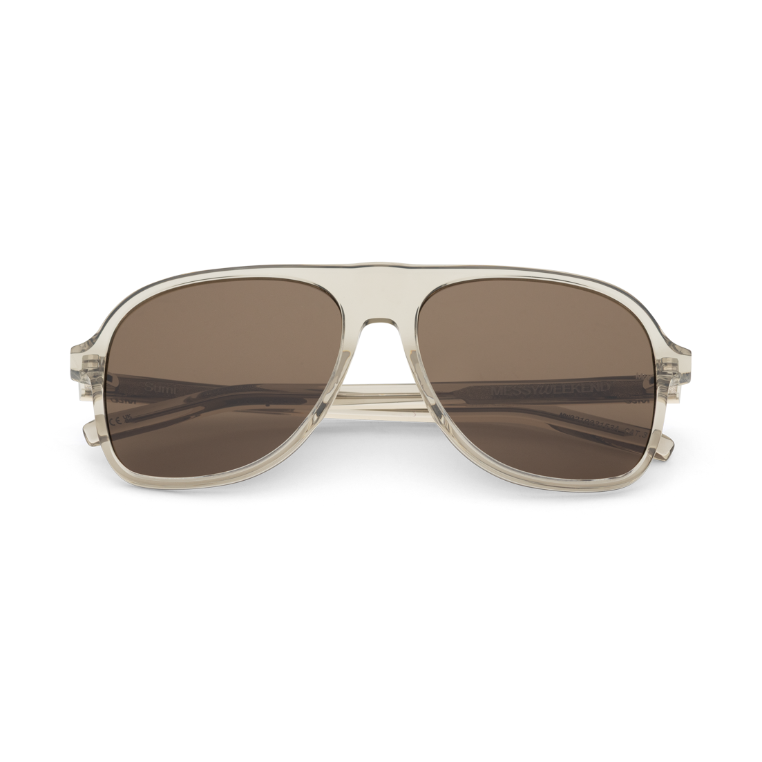 SUMI Oversized Aviator Acetate Sunglasses in Clay by Messy Weekend