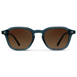 SILAS Polarized Square Sunglasses in Crystal Steel Blue by WMP Eyewear