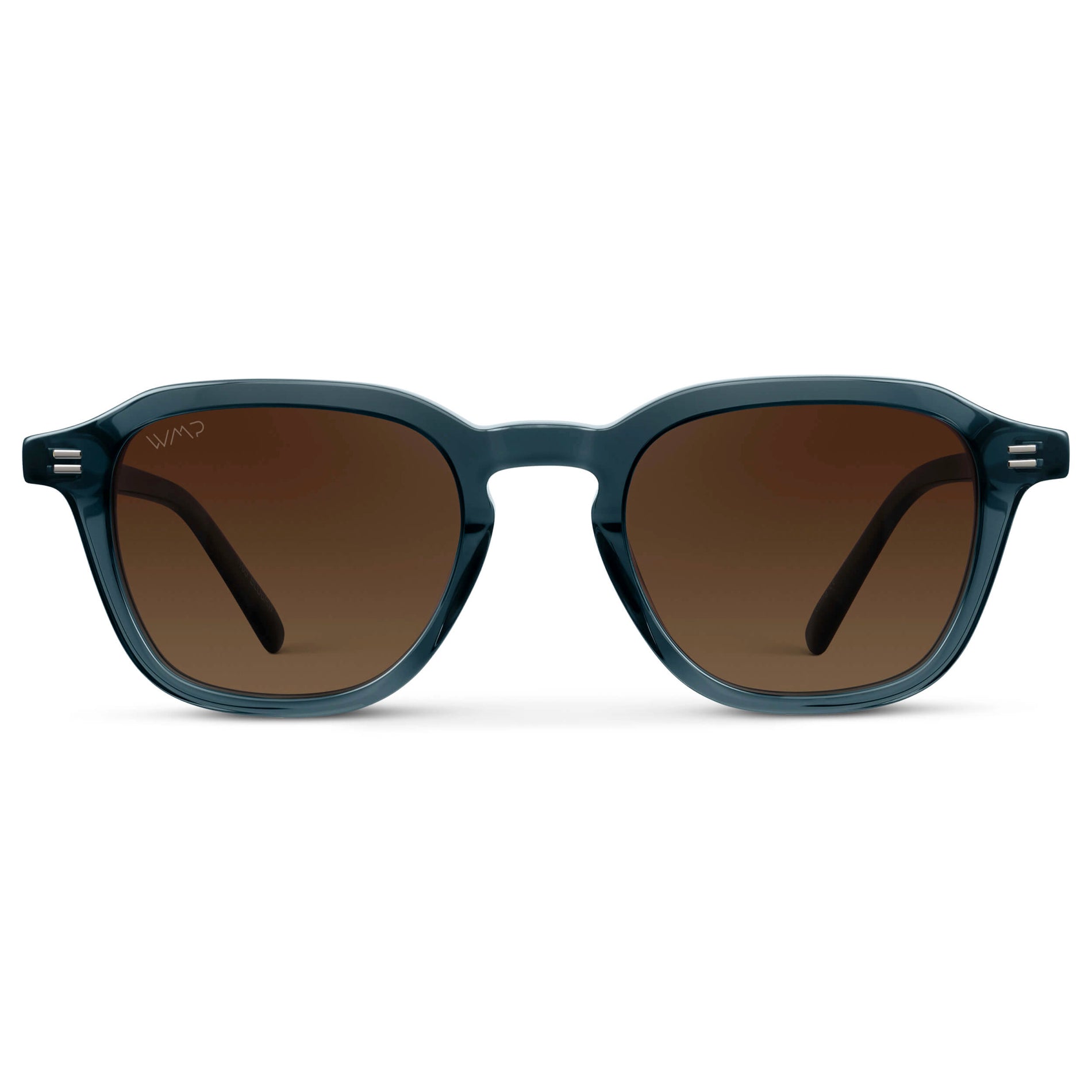 SILAS Polarized Square Sunglasses in Crystal Steel Blue by WMP Eyewear - PUNCH Watch & Eyewear 