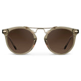 SKYLER Double Bridge Women's Sunglasses in Crystal Taupe Brown by WMP Eyewear