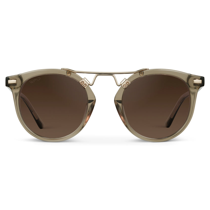 SKYLER Double Bridge Women's Sunglasses in Crystal Taupe Brown by WMP Eyewear - Punch Watch Design 