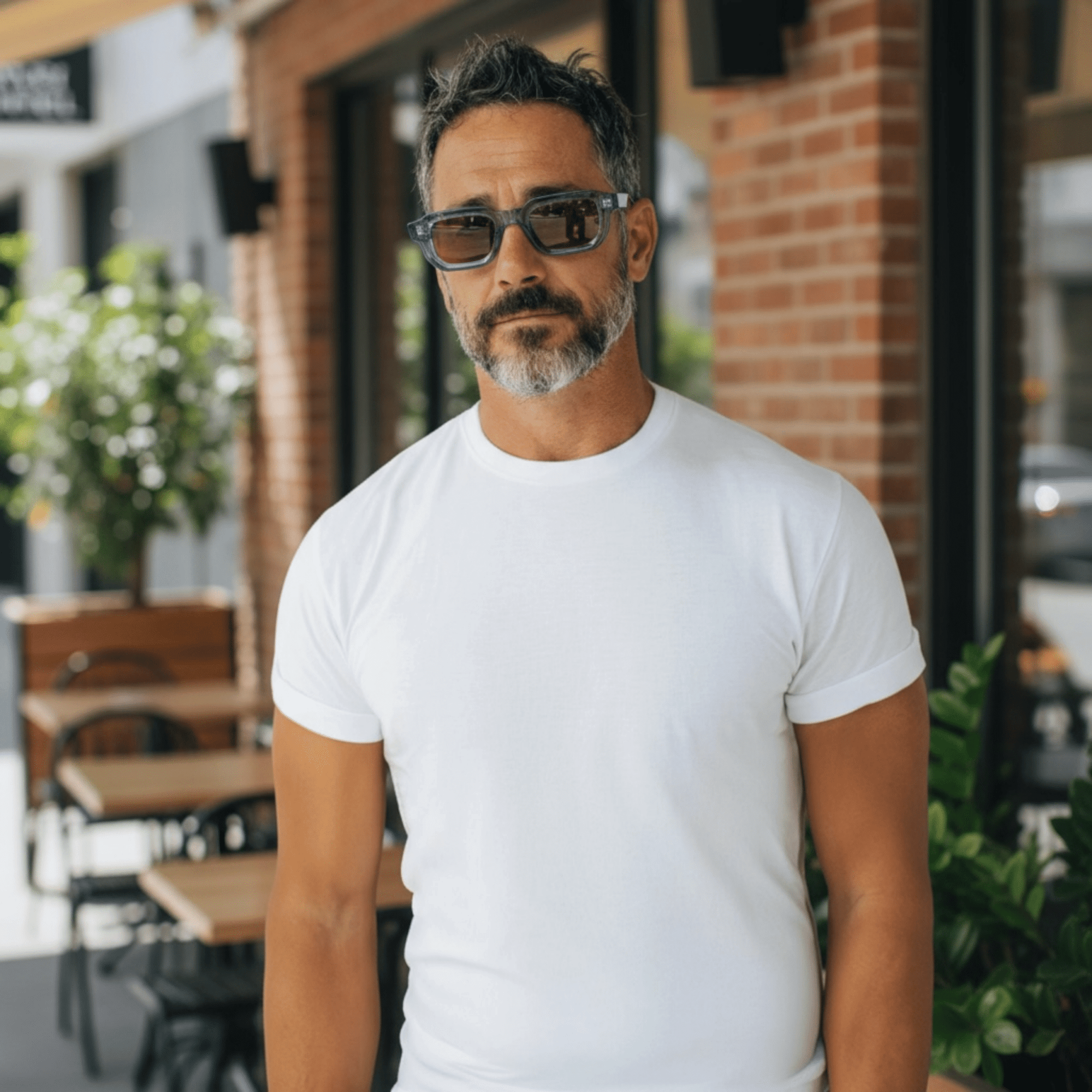 JUNA, Hexagonal Thick Frame Polarised Sunglasses, Unisex, Crystal Blue by TrueVivid - PUNCH Watch & Eyewear - TRUEVIVID