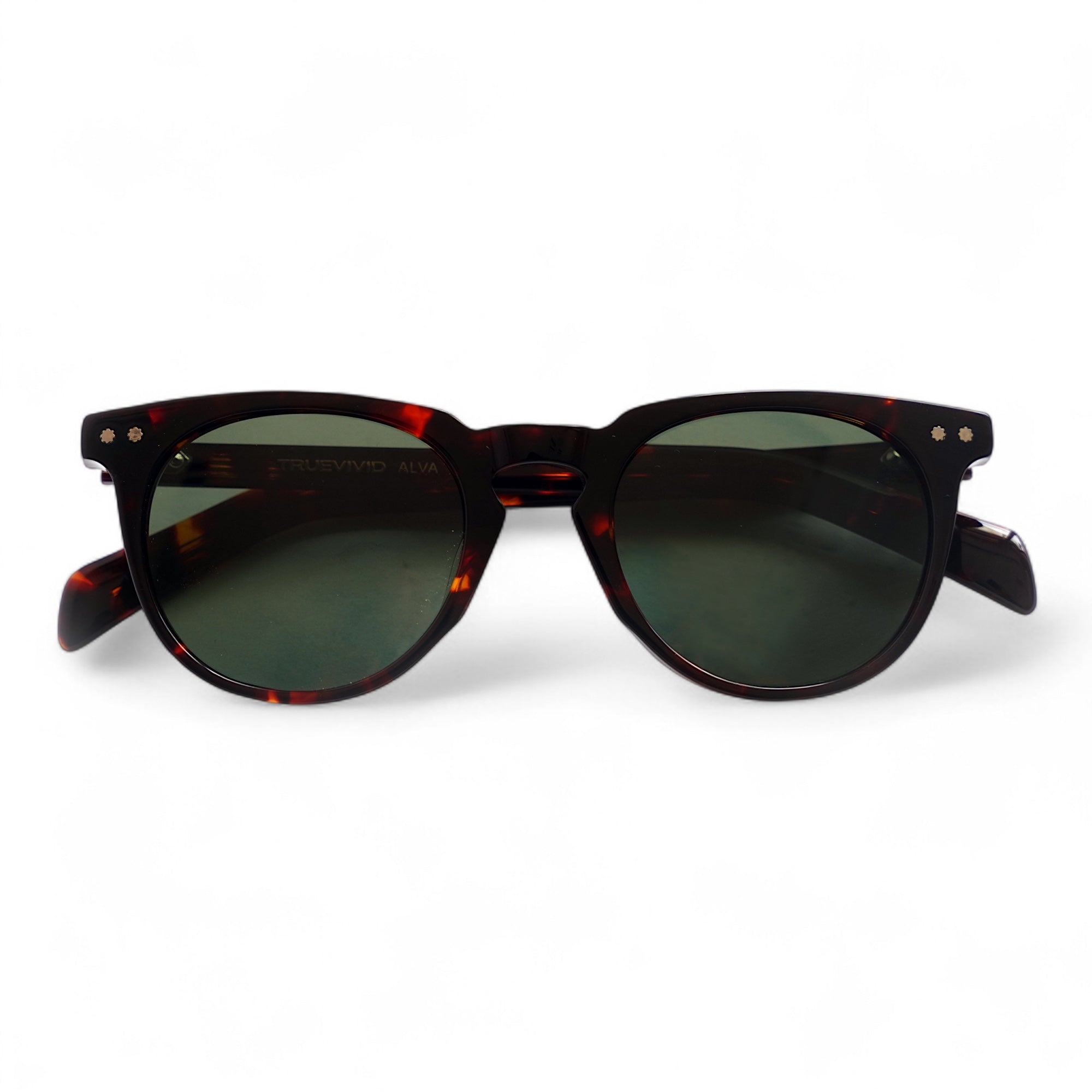 ALVA Tortoise Round Retro Polarised Sunglasses, Green Lens by TrueVivid - PUNCH Watch & Eyewear - TRUEVIVID