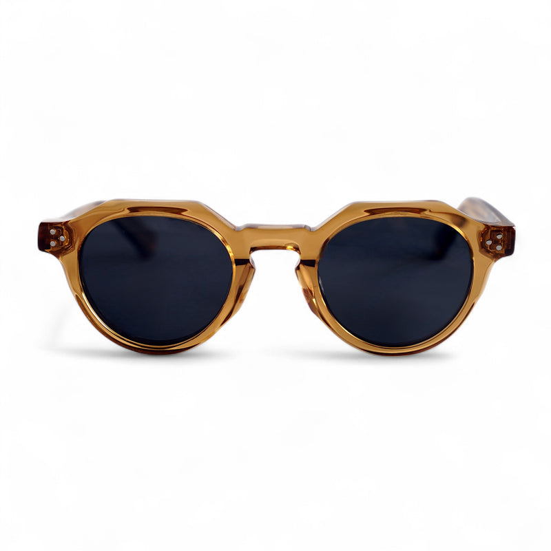 LOEN Thick Hexagonal Polarised Sunglasses, Honey Brown, Grey Lens by TrueVivid - PUNCH Watch & Eyewear - TRUEVIVID
