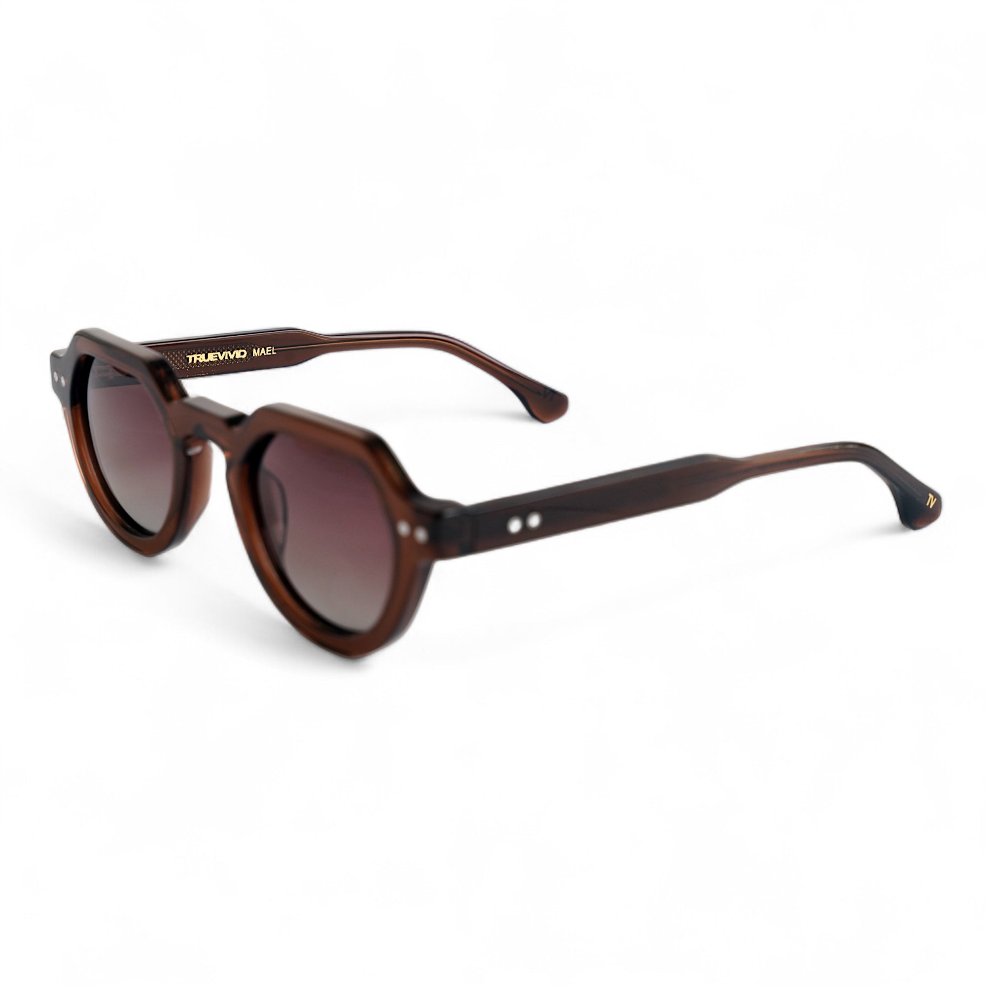 MAEL Hexagonal Brown Polarised Sunglasses, Brown Gradient Lens by TrueVivid - PUNCH Watch & Eyewear - TRUEVIVID