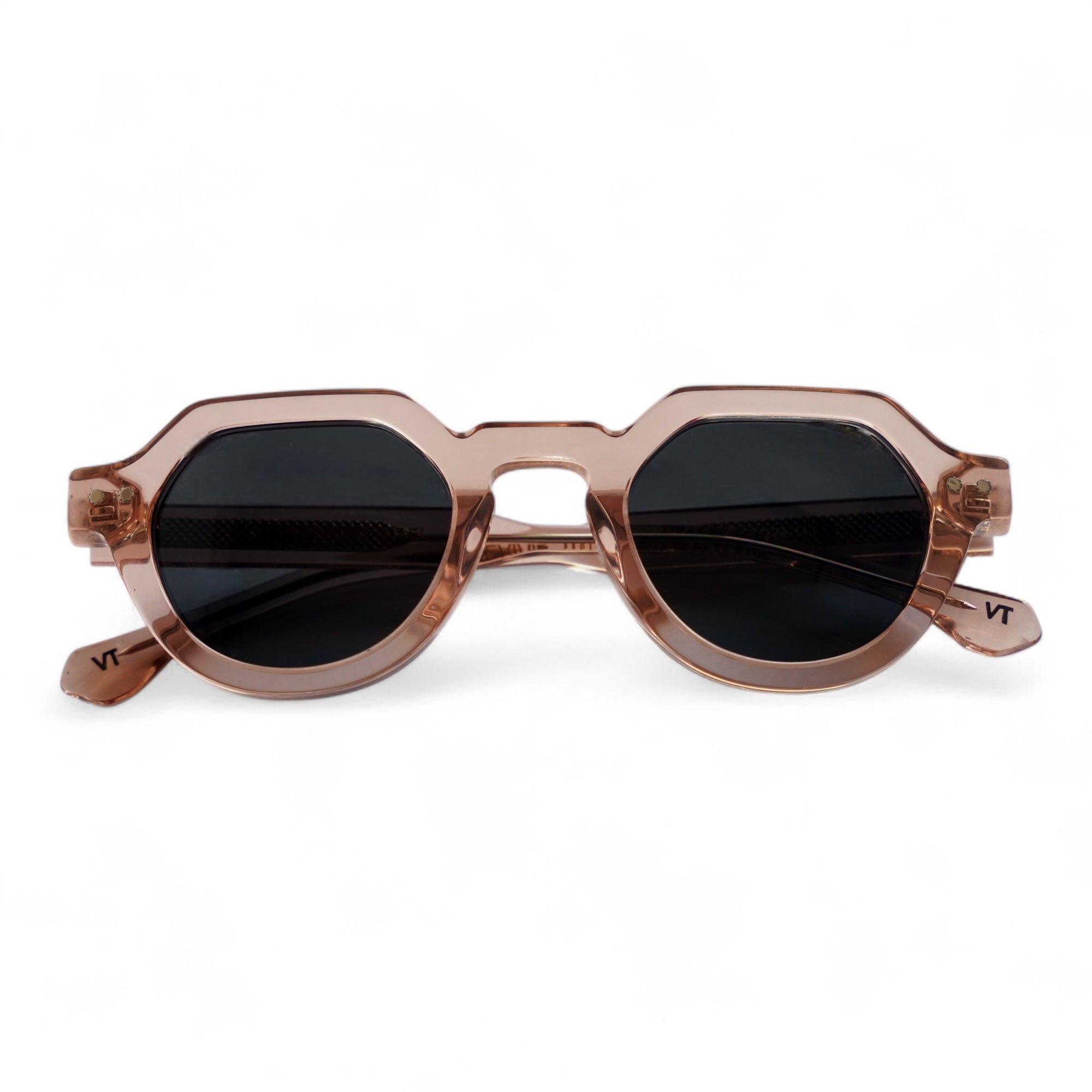 MAEL Hexagonal Champagne Polarised Sunglasses, Grey Lens by TrueVivid - PUNCH Watch & Eyewear - TRUEVIVID