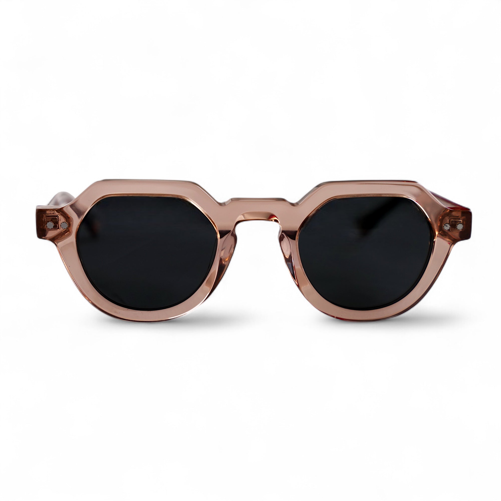 MAEL Hexagonal Champagne Polarised Sunglasses, Grey Lens by TrueVivid - PUNCH Watch & Eyewear 