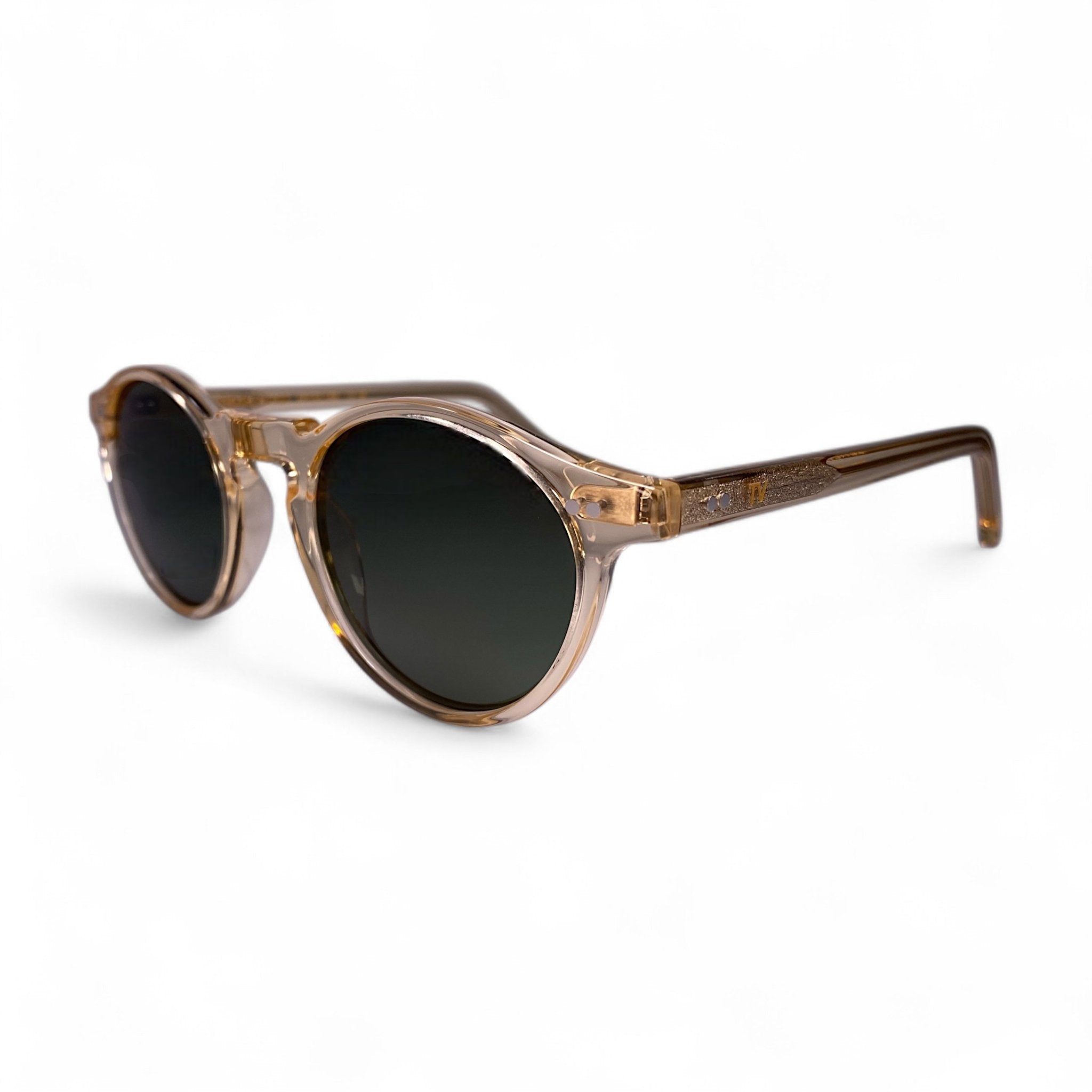 NOVA Round Retro Polarised Sunglasses in Champagne, Green Lens by TrueVivid - PUNCH Watch & Eyewear - TRUEVIVID