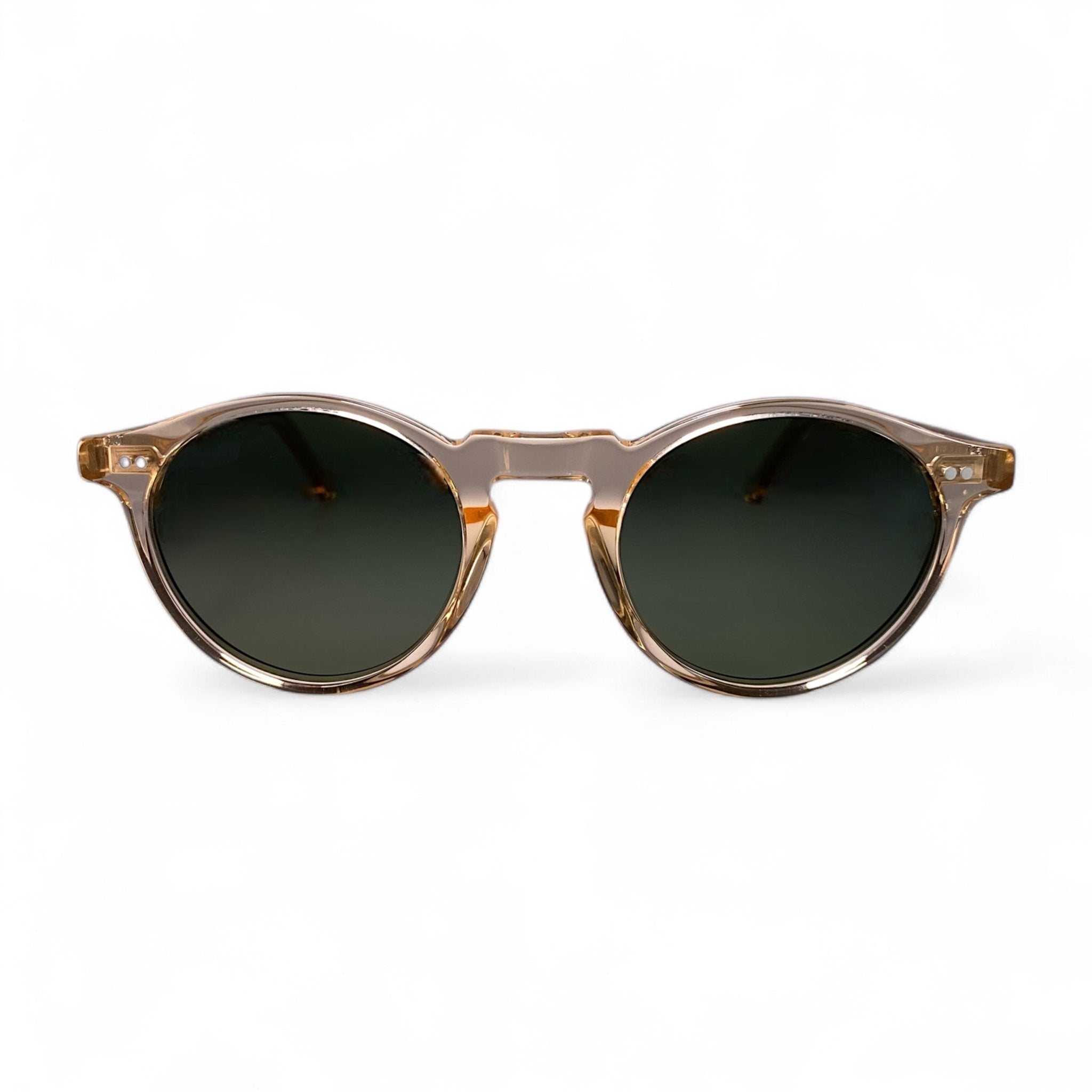 NOVA Round Retro Polarised Sunglasses in Champagne, Green Lens by TrueVivid - PUNCH Watch & Eyewear - TRUEVIVID