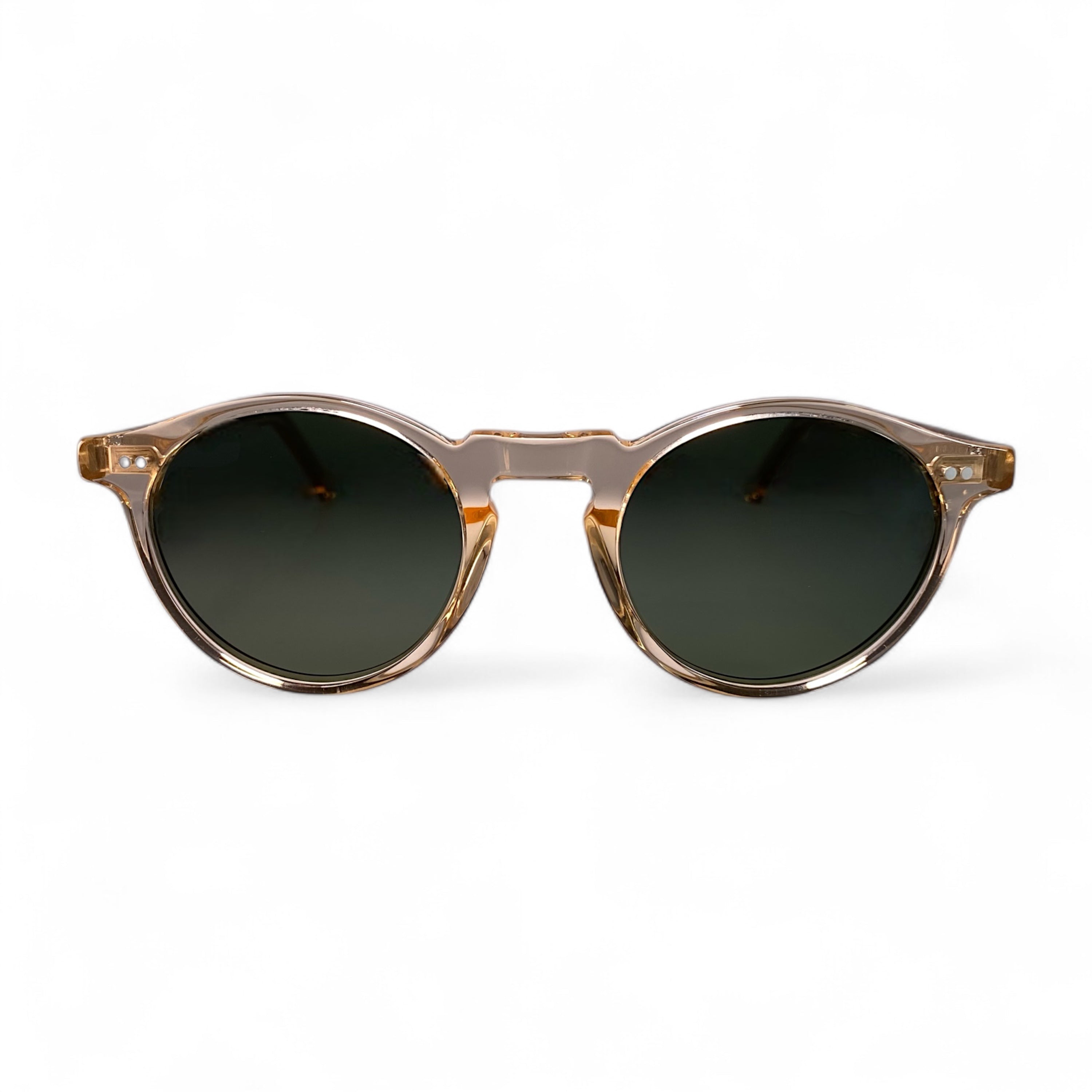 NOVA Round Retro Polarised Sunglasses in Champagne, Green Lens by TrueVivid - PUNCH Watch & Eyewear 
