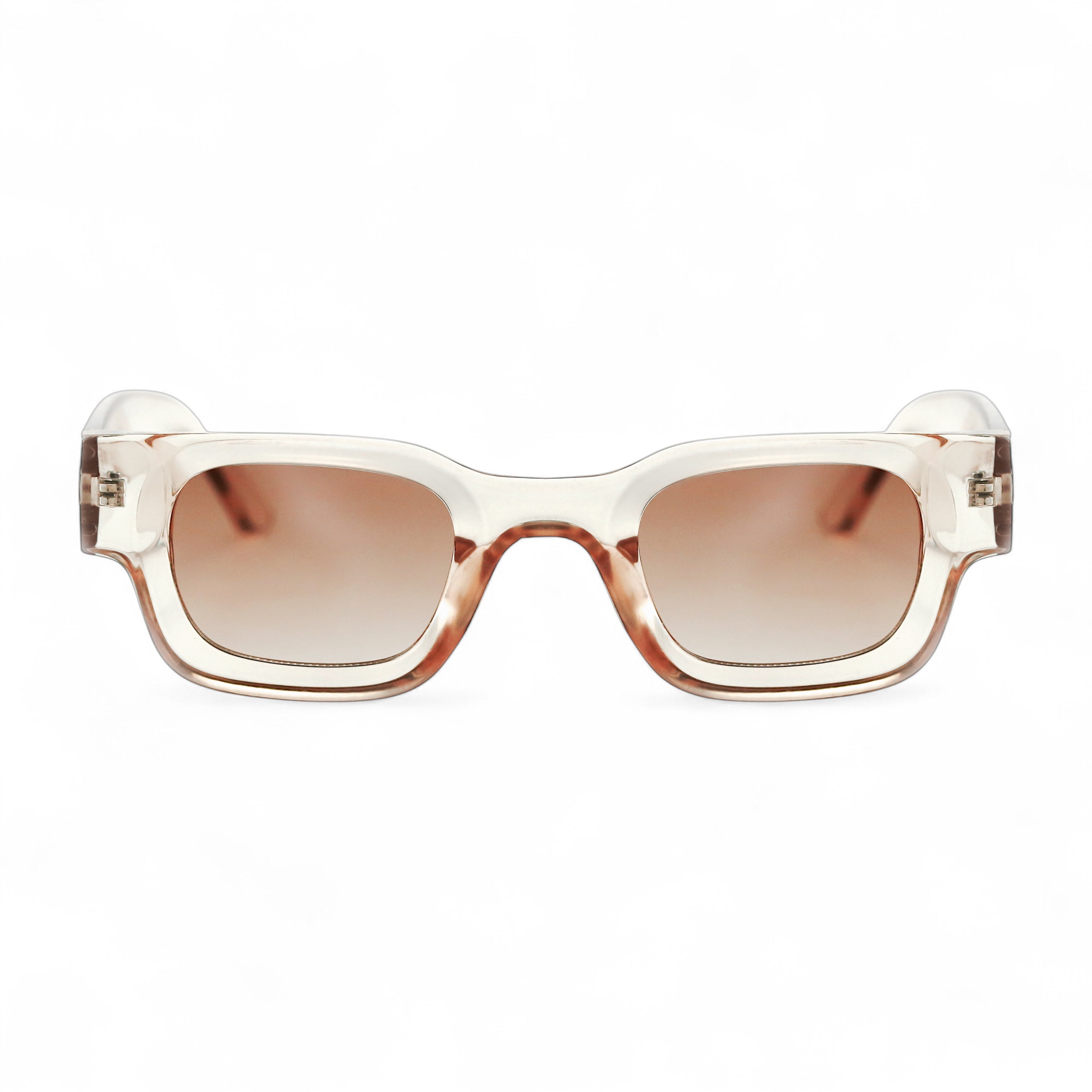 SORA, Essentials Rectangular Modern Sunglasses, Unisex, Champagne by TrueVivid Eyewear