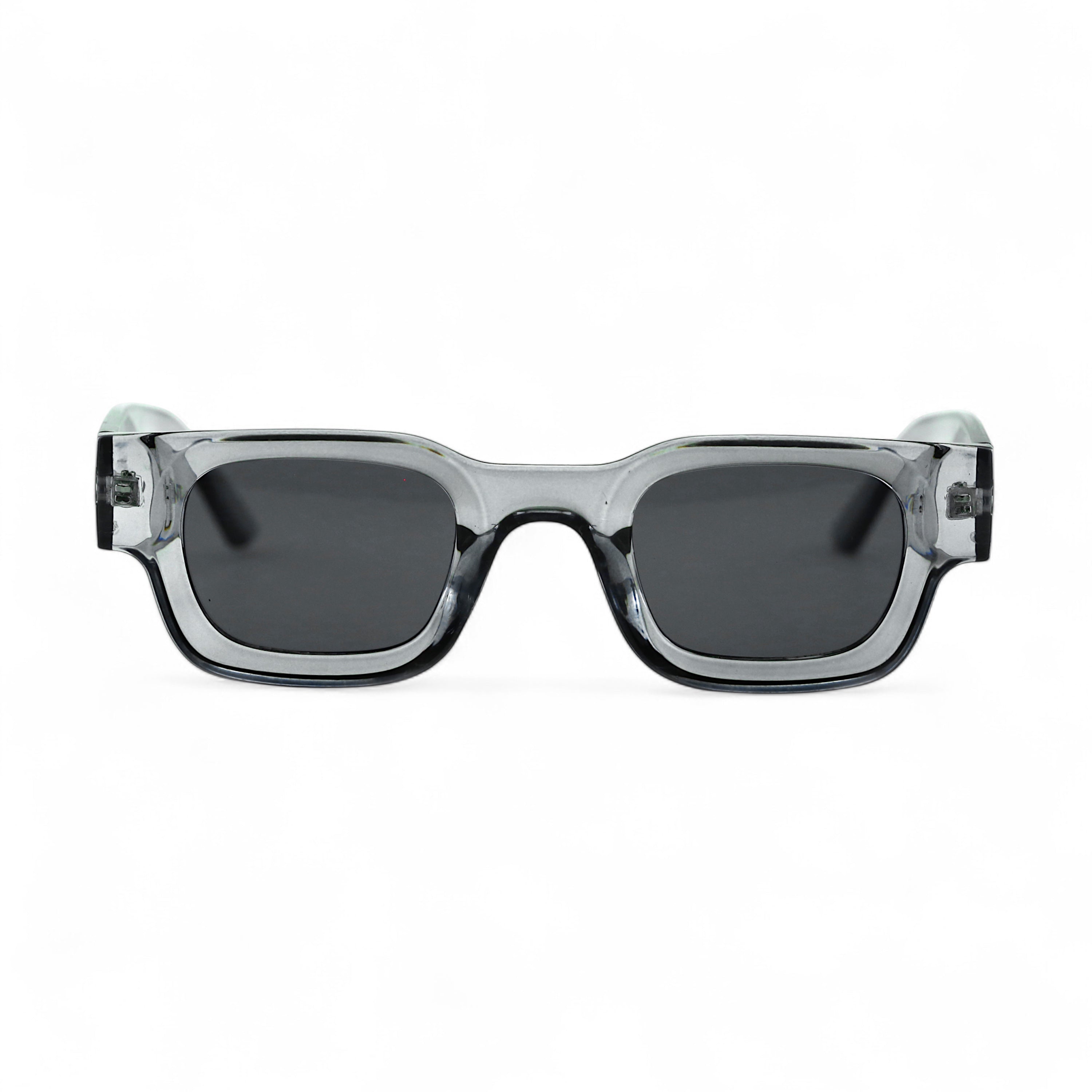 SORA, Essentials Rectangular Modern Sunglasses, Unisex, Grey Crystal by TrueVivid Eyewear