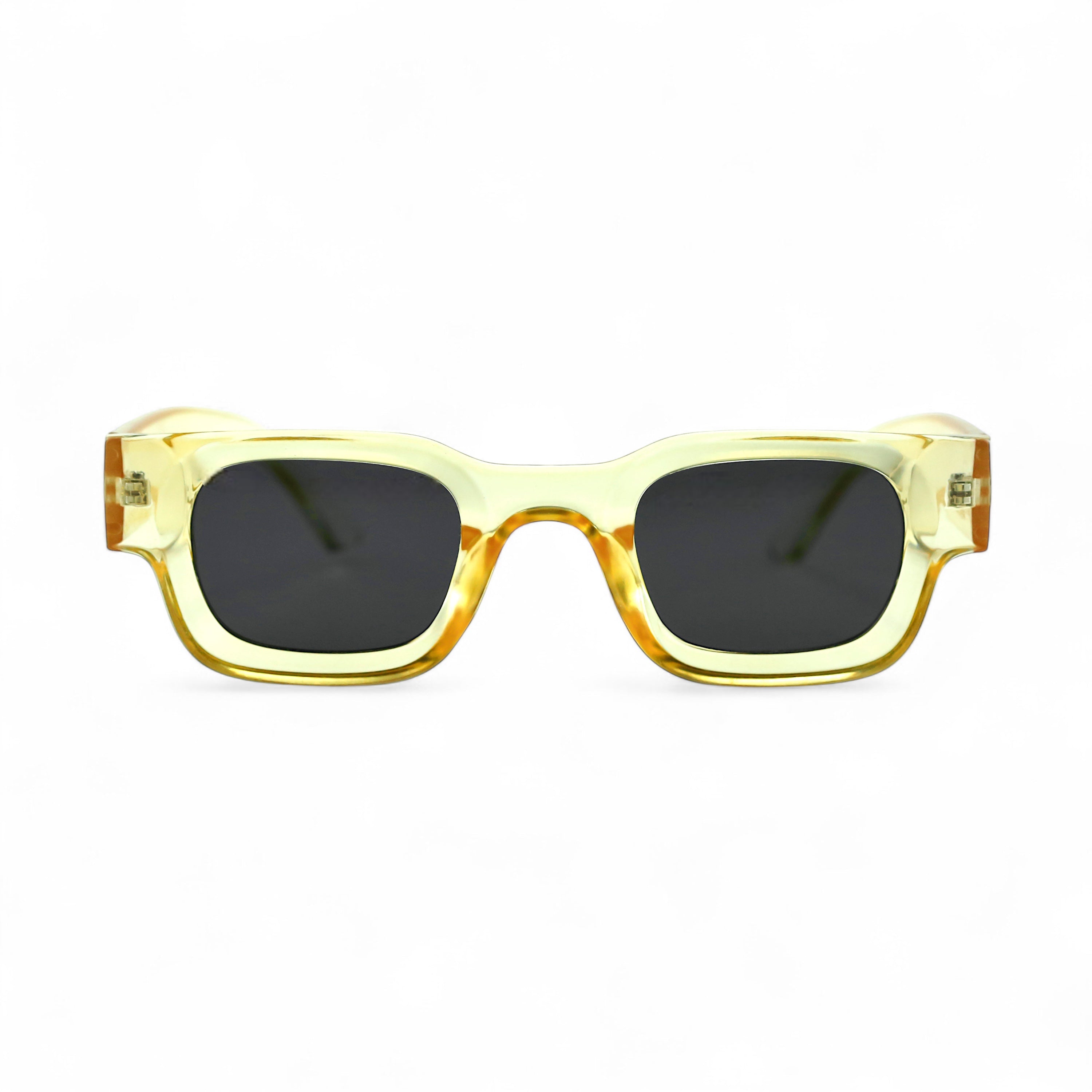 SORA, Essentials Rectangular Modern Sunglasses, Unisex, Yellow by TrueVivid Eyewear