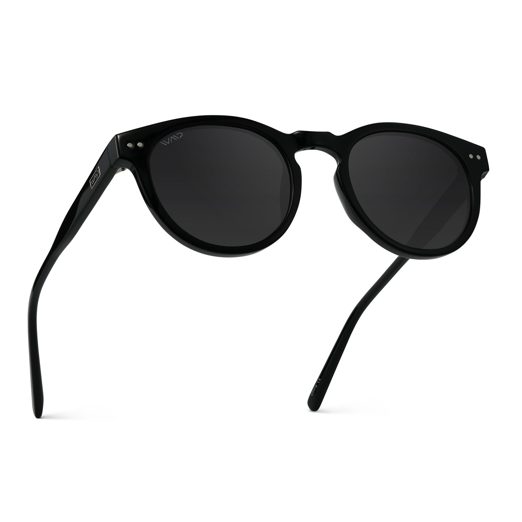TATE Retro Round Unisex Sunglasses in Black by WMP Eyewear - PUNCH Watch & Eyewear - WMP Eyewear