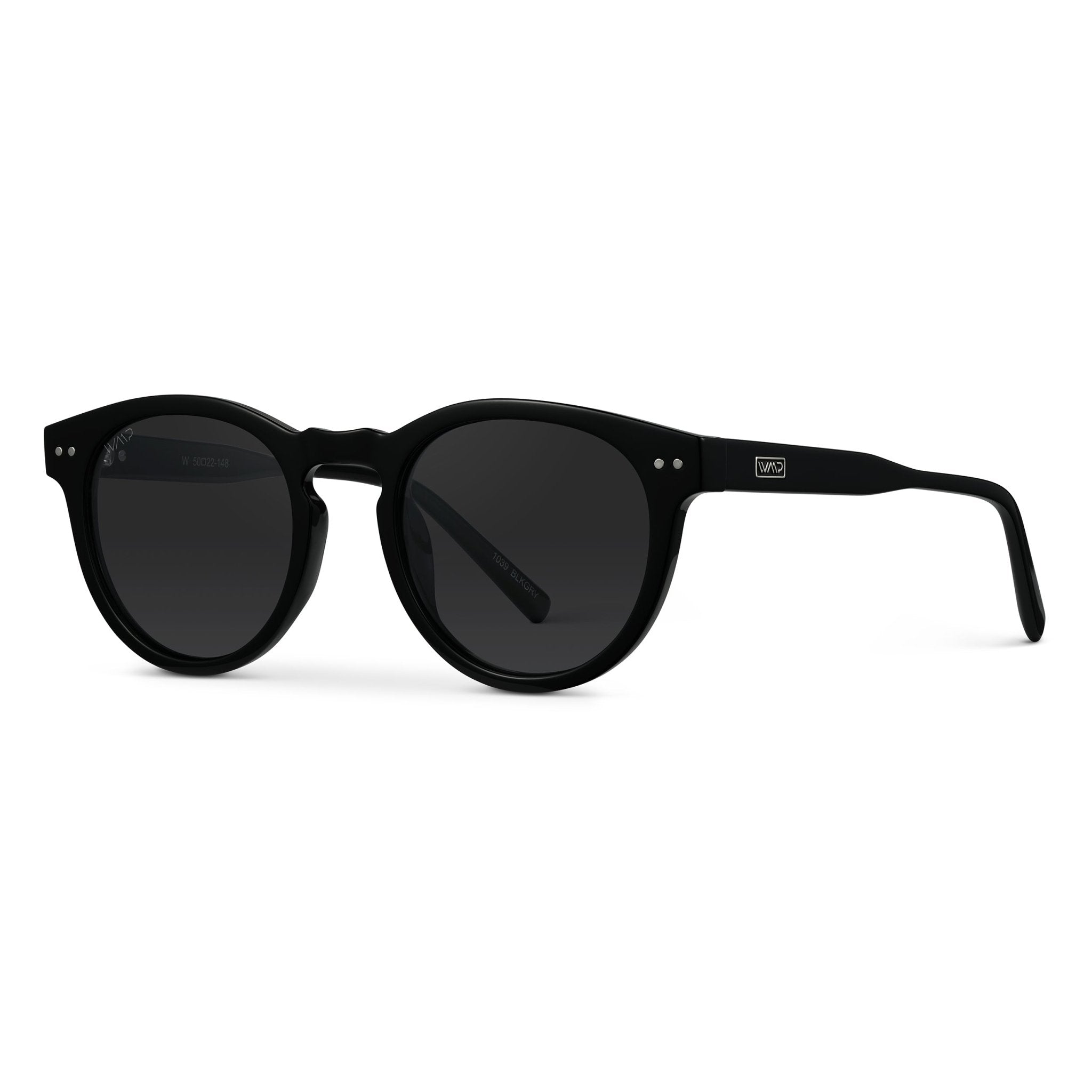 TATE Retro Round Unisex Sunglasses in Black by WMP Eyewear - PUNCH Watch & Eyewear - WMP Eyewear