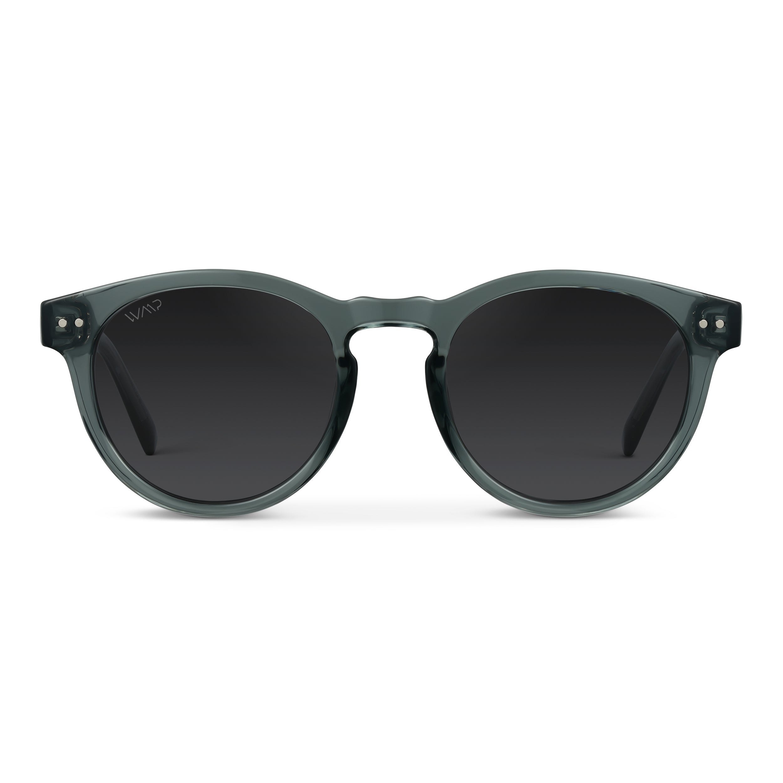 TATE Retro Round Unisex Sunglasses in Crystal Blue by WMP Eyewear - Punch Watch Design 