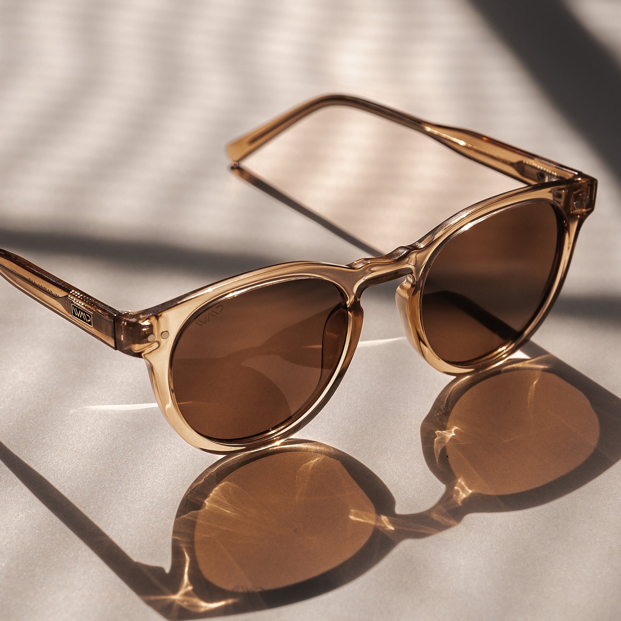 TATE Retro Round Unisex Sunglasses in Light Crystal Brown by WMP Eyewear - PUNCH Watch & Eyewear - WMP Eyewear