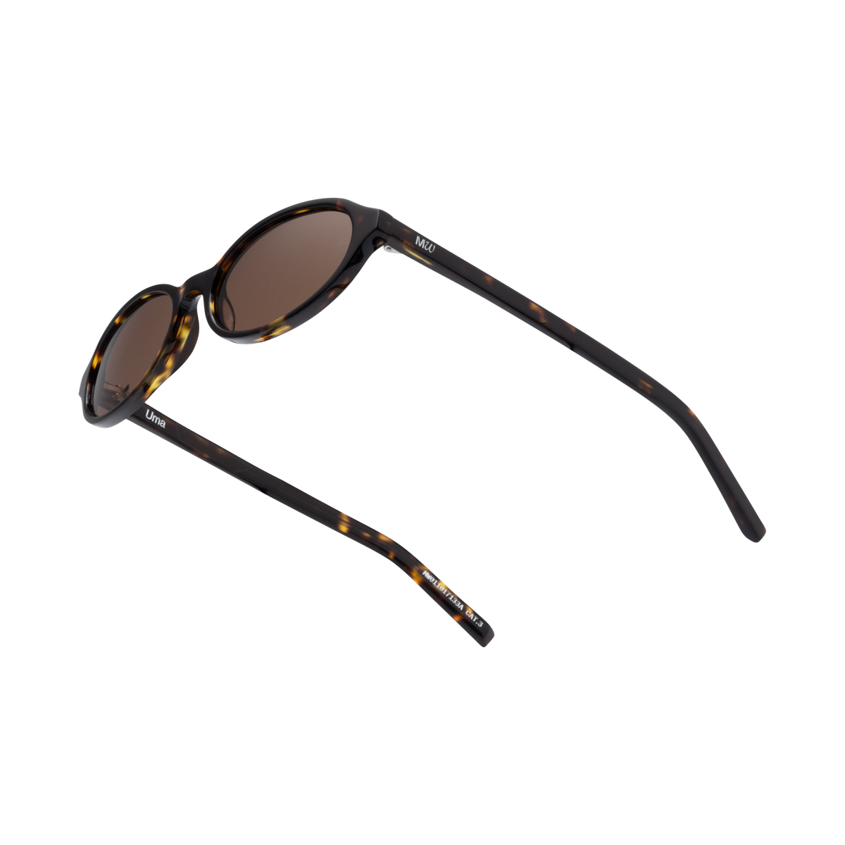 UMA Dark Havana Tortoise Oval Sunglasses by Messy Weekend